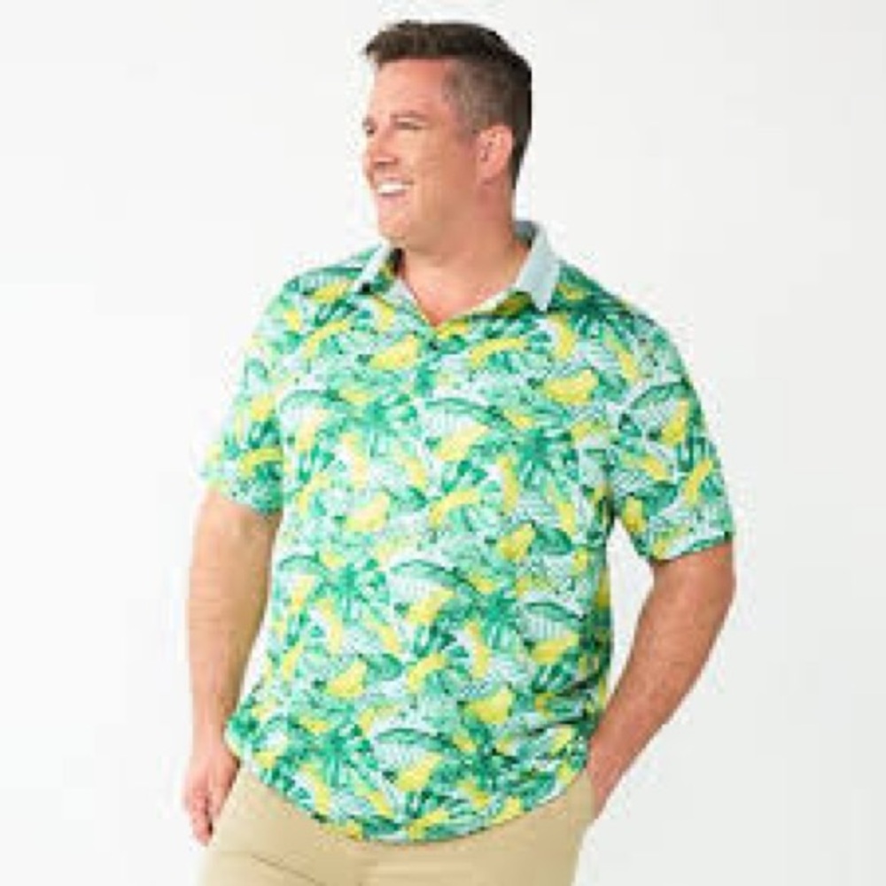 Apt. 9 Men's Vibrant Leaf Print Polo
